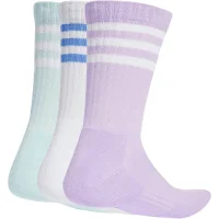 adidas 3-Streifen Cushioned Crew Socken 3er Pack - lila/hellgrün/weiß/blau