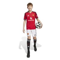 adidas Manchester United Shorts Home 25/26 Kinder - weiß/schwarz