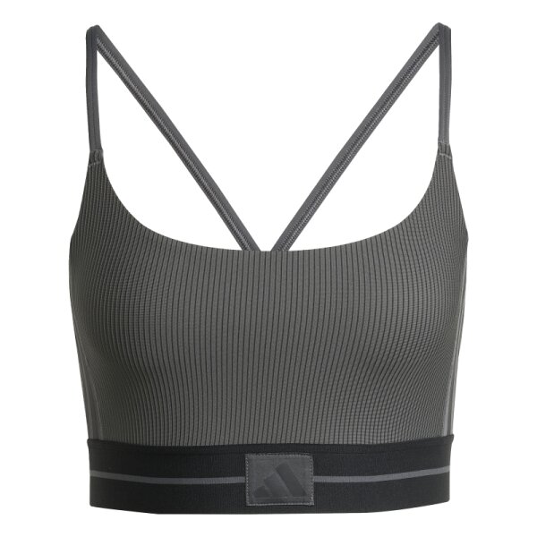 adidas Hyperglam Rib Sport-BH - grau - M