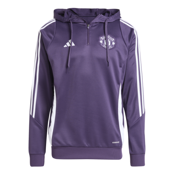 adidas Manchester United Tiro 25 Competition Trainingshoodie Herren - lila/weiß