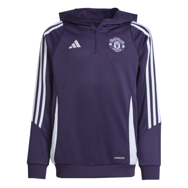 adidas Manchester United Tiro 25 Competition Trainingshoodie 25/26 Kinder - lila/weiß