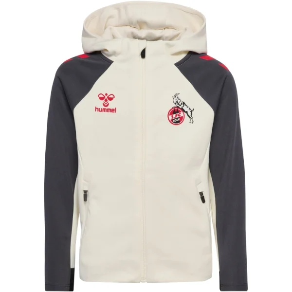 hummel 1. FC Köln Travel Kapuzenjacke 25/26 Kinder - marshmallow/asphalt