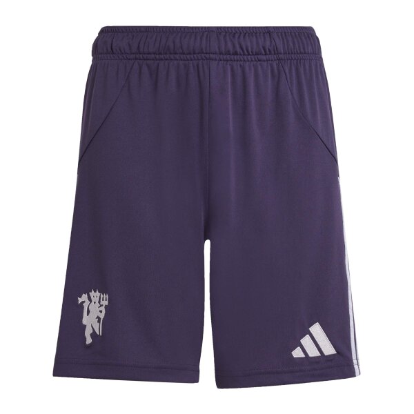 adidas Manchester United Shorts Away 25/26 Kinder - lila/weiß
