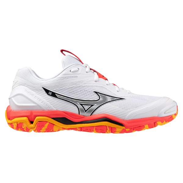 Mizuno Wave Stealth 6 Hallenschuhe Herren - weiß/schwarz/orange