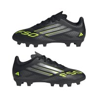 adidas F50 Club Hart- Und Aschenplätze Fußballschuhe Kinder Kinder - core black/iron met./lucid lemon
