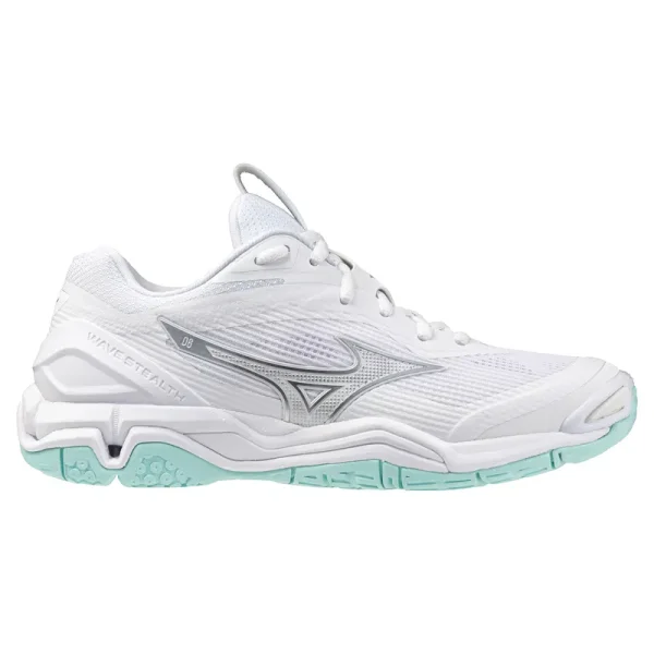 Mizuno Wave Stealth 6 Hallenschuhe Damen - weiß/türkis