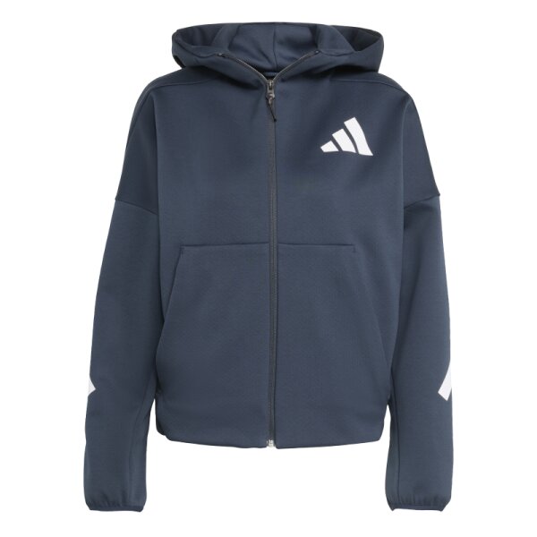 adidas Z.N.E. Zip-Hoodie Damen - navy/weiß - XS