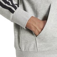 adidas Essentials 3-Streifen Kapuzenjacke Herren - hellgrau/schwarz