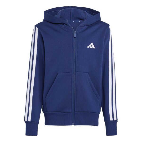 adidas Essentials Kapuzenjacke Kinder - blau/weiß