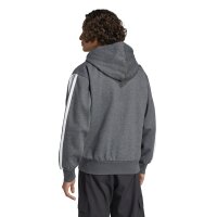 adidas Essentials 3-Streifen Kapuzenjacke Herren - dunkelgrau/weiß