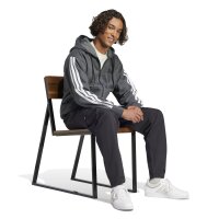 adidas Essentials 3-Streifen Kapuzenjacke Herren - dunkelgrau/weiß