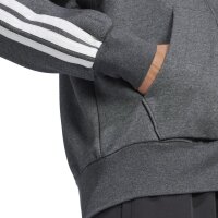 adidas Essentials 3-Streifen Kapuzenjacke Herren - dunkelgrau/weiß