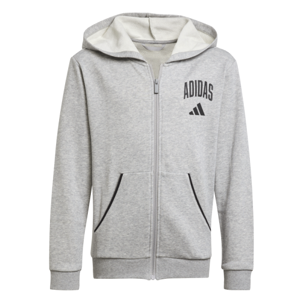 adidas Seasonals Essentials Collegiate Typography Full-Zip Hoodie Kinder - grau/schwarz
