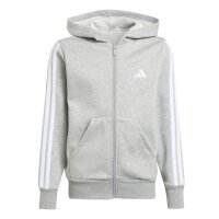 adidas Essentials Kapuzenjacke Kinder - grau/weiß