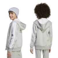 adidas Essentials Kapuzenjacke Kinder - grau/weiß