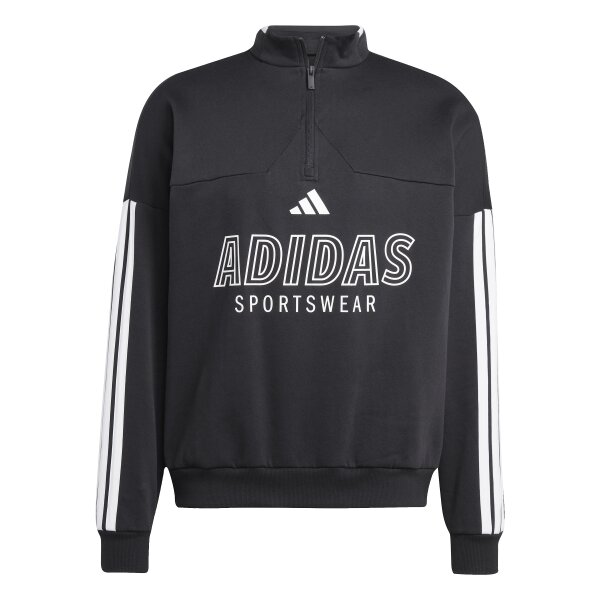adidas House Of Tiro Fleece 1/2-Zip Trainingsjacke Herren - black/white
