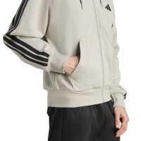 adidas Essentials 3-Streifen Kapuzenjacke Herren - grau/schwarz