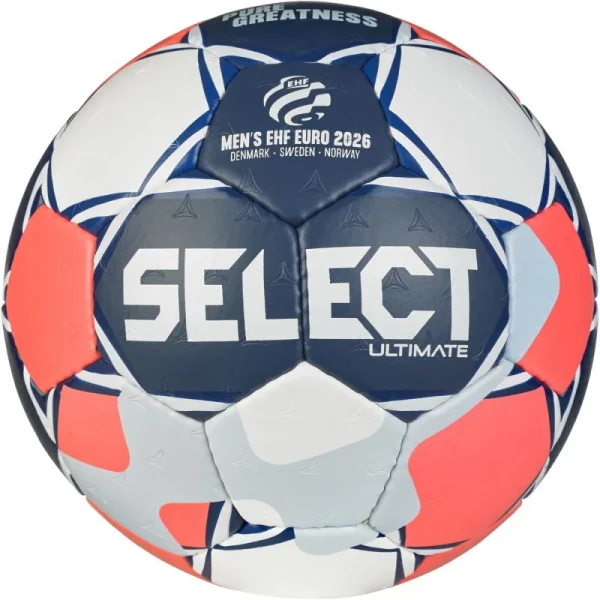 Select Ultimate EHF Euro 2026 Handball Spielball - weiß/blau/orange