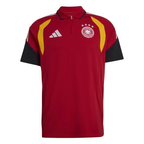 adidas DFB Poloshirt Herren WM2026 - rot/gold/schwarz