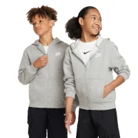 Nike Sportswear Club Fleece Kapuzenjacke Kinder - grau/weiß