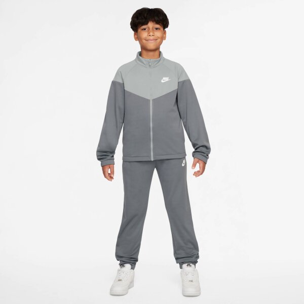 Nike Sportswear Dri-FIT Kapuzen-Trainingsanzug Kinder - grau/weiß