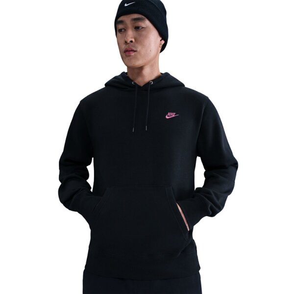 Nike Club Fleece Hoodie Herren - schwarz/pink