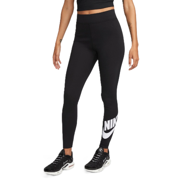 Nike Sportswear Classics High-Waist Graphic Leggings Damen - schwarz/weiß