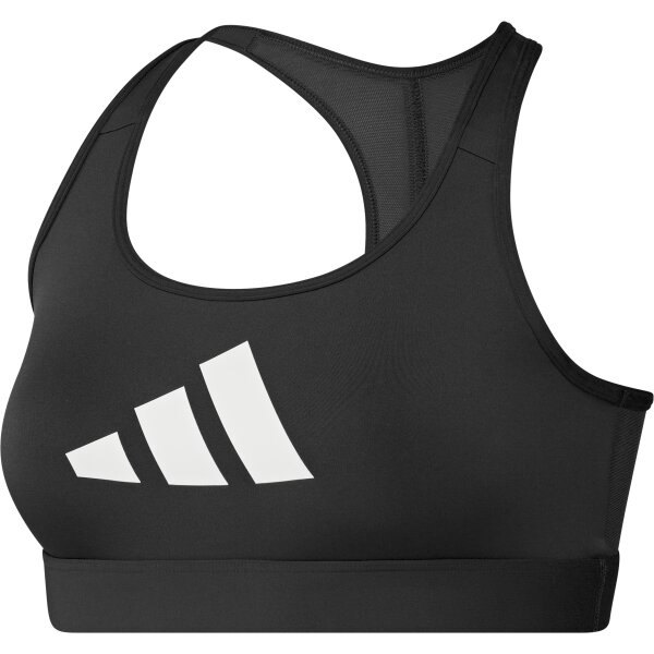 adidas Powerreact Big Logo Graphic Sport-BH Damen - schwarz/weiß