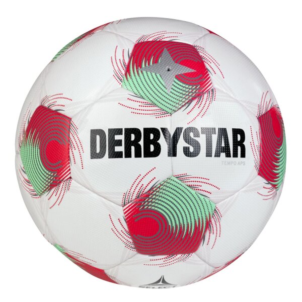 Derbystar Tempo APS v25 Fußball - weiss/rot/grün