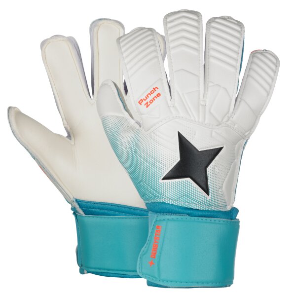 Derbystar Attack XP19 Torwarthandschuhe Kinder - weiss/tuerkis/schwarz