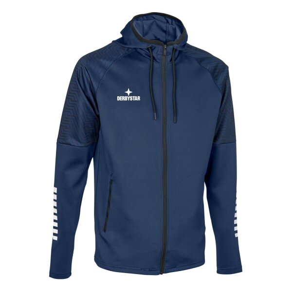 Derbystar Primo v24 Kapuzenjacke Erwachsene - navy/weiß - 128