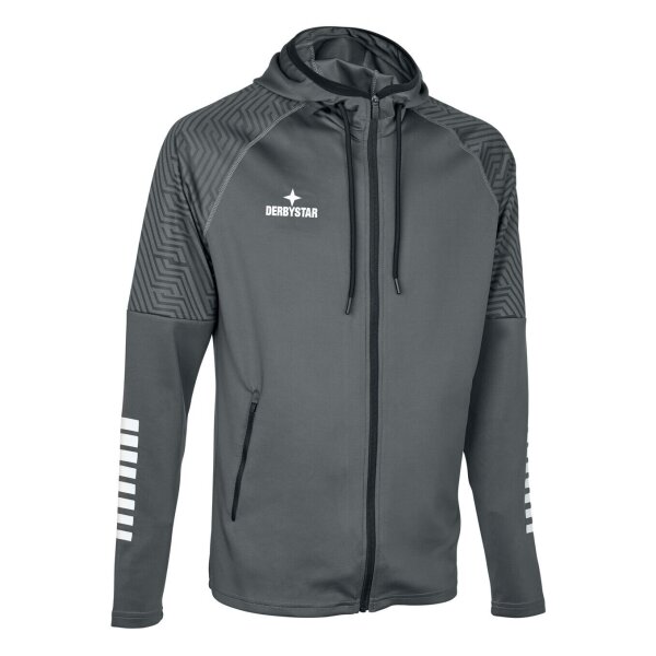 Derbystar Primo v24 Kapuzenjacke Unisex - grau/weiß - 140
