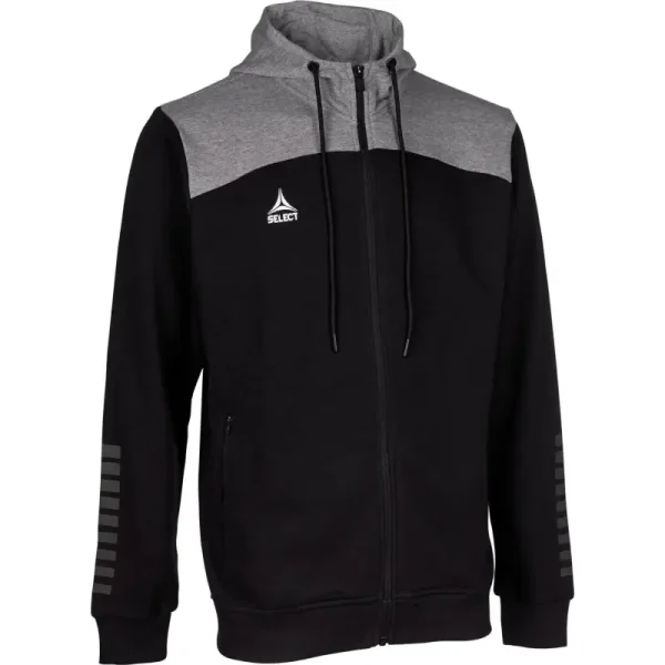 Select Kapuzen-Sweatjacke Oxford v22 - schwarz/grau