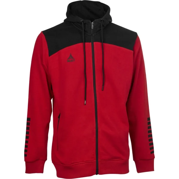 Select Kapuzen-Sweatjacke Oxford v22 - rot/schwarz