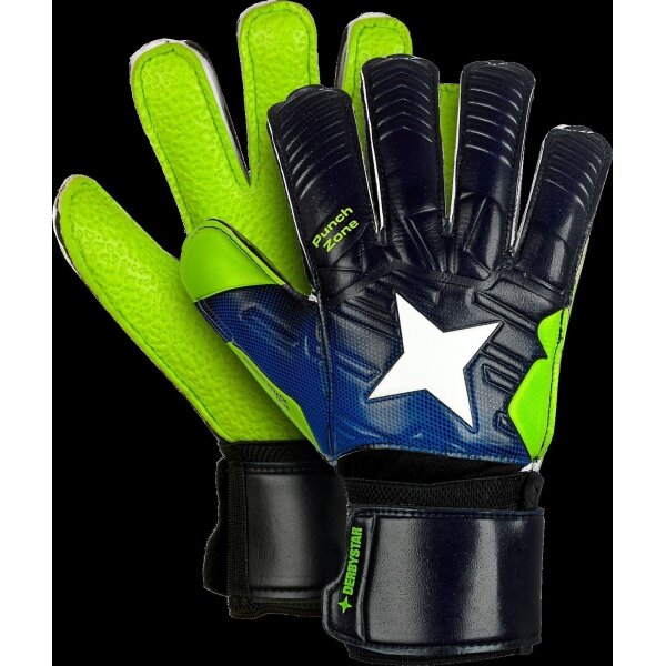 Derbystar Attack Protect XP16 Torwarthandschuhe Kinder - blau/grün/weiss