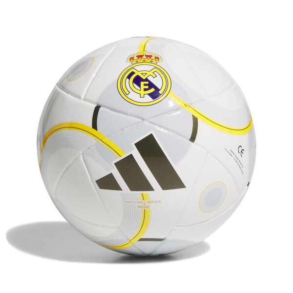 adidas Real Madrid Home Miniball - white/bold gold/lgh solid grey