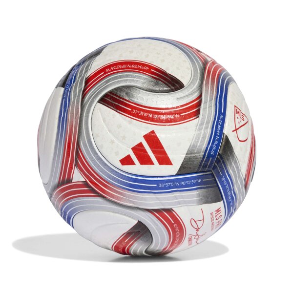 adidas 2026 Major League Soccer Pro Ball - white/team royal blue/red/silver met.