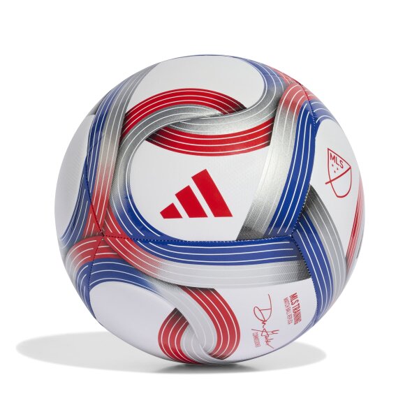 adidas 2026 Major League Soccer Trainingsball - white/team royal blue/red/silver met.
