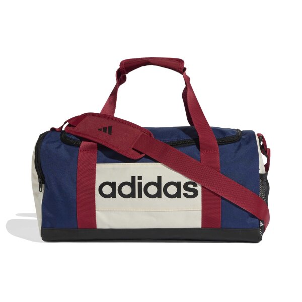 adidas Linear Duffelbag S Im Colourblocking-Style - dark blue/off white/active maroon