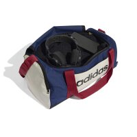 adidas Linear Duffelbag S Im Colourblocking-Style - dark blue/off white/active maroon