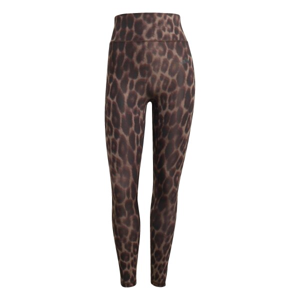 adidas Optime Essentials Workout Leopard 7/8 Leggings Damen - braun/schwarz