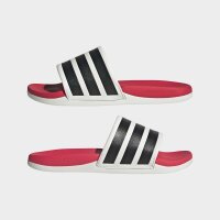 adidas Adilette Comfort 2.0 Badeschlappen - crystal white/core black/lucid red