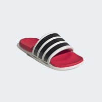 adidas Adilette Comfort 2.0 Badeschlappen - crystal white/core black/lucid red