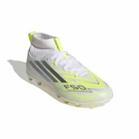 adidas F50 Sparkfusion League FG/AG Kinder Born for Goals - white/iron met./hi-res yellow