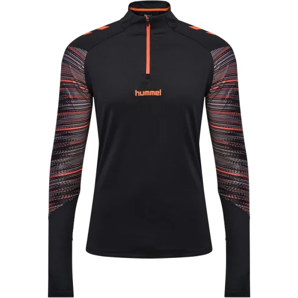 hummel HmlBlaze Pro Training Half-Zip Herren - schwarz/orange