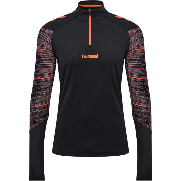 hummel HmlBlaze Pro Training Half-Zip Herren - schwarz/orange - M